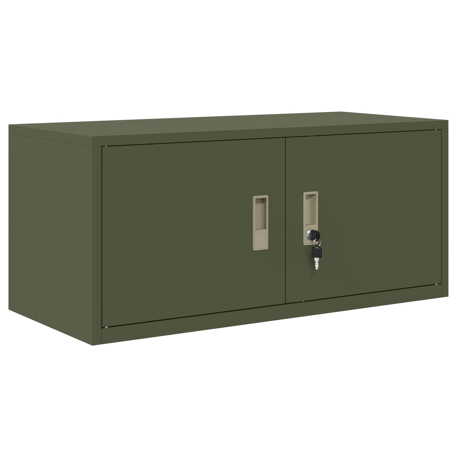 Aufbewahrungsschrank Olive Grün 90 x 40 x 40 cm Stahl