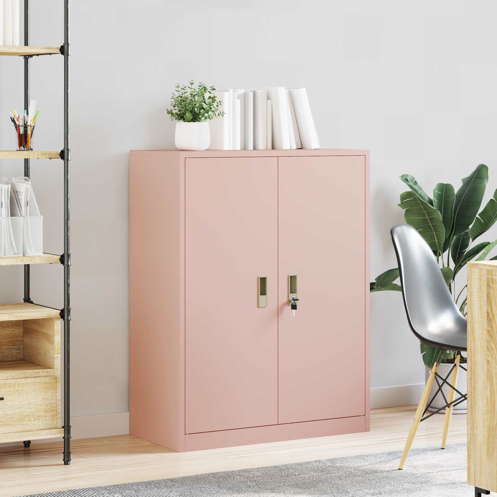 Aufbewahrungsschrank Rosa 80 x 40 x 105 cm Stahl