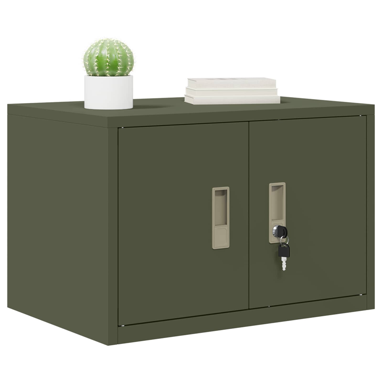 Aufbewahrungsschrank Olive Grün 60 x 40 x 40 cm Stahl
