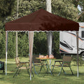 Pop-up Partyzelt 195 x 195 x 245 cm Braun Oxford-Stoff