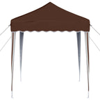Pop-up Partyzelt 195 x 195 x 245 cm Braun Oxford-Stoff