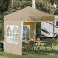 Pop-up Partyzelt 195 x 195 x 245 cm Creme Oxford-Stoff