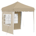 Pop-up Partyzelt 195 x 195 x 245 cm Creme Oxford-Stoff