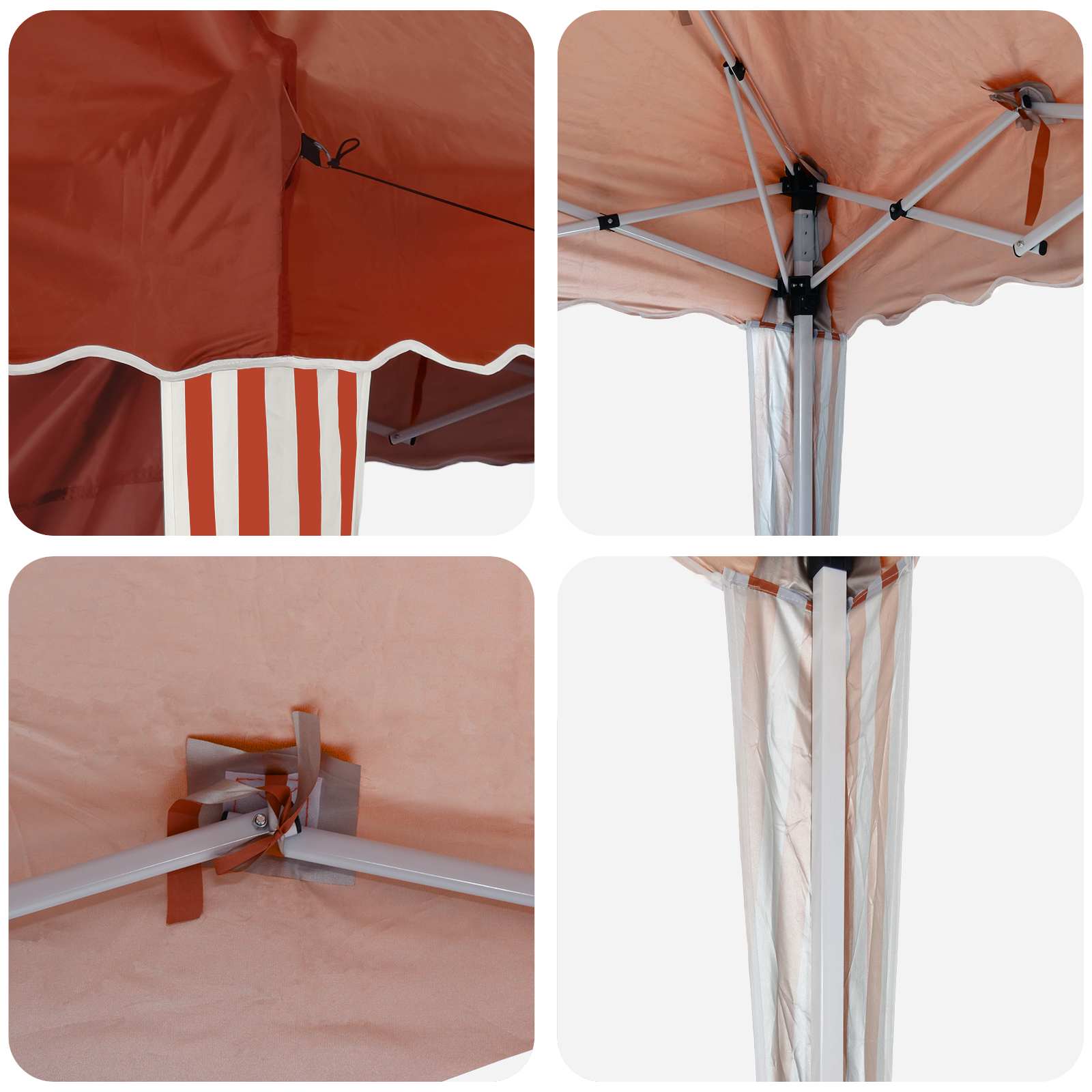 Pop-up Partyzelt 195 x 195 x 245 cm Terrakotta Oxford-Stoff