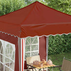 Pop-up Partyzelt 195 x 195 x 245 cm Terrakotta Oxford-Stoff