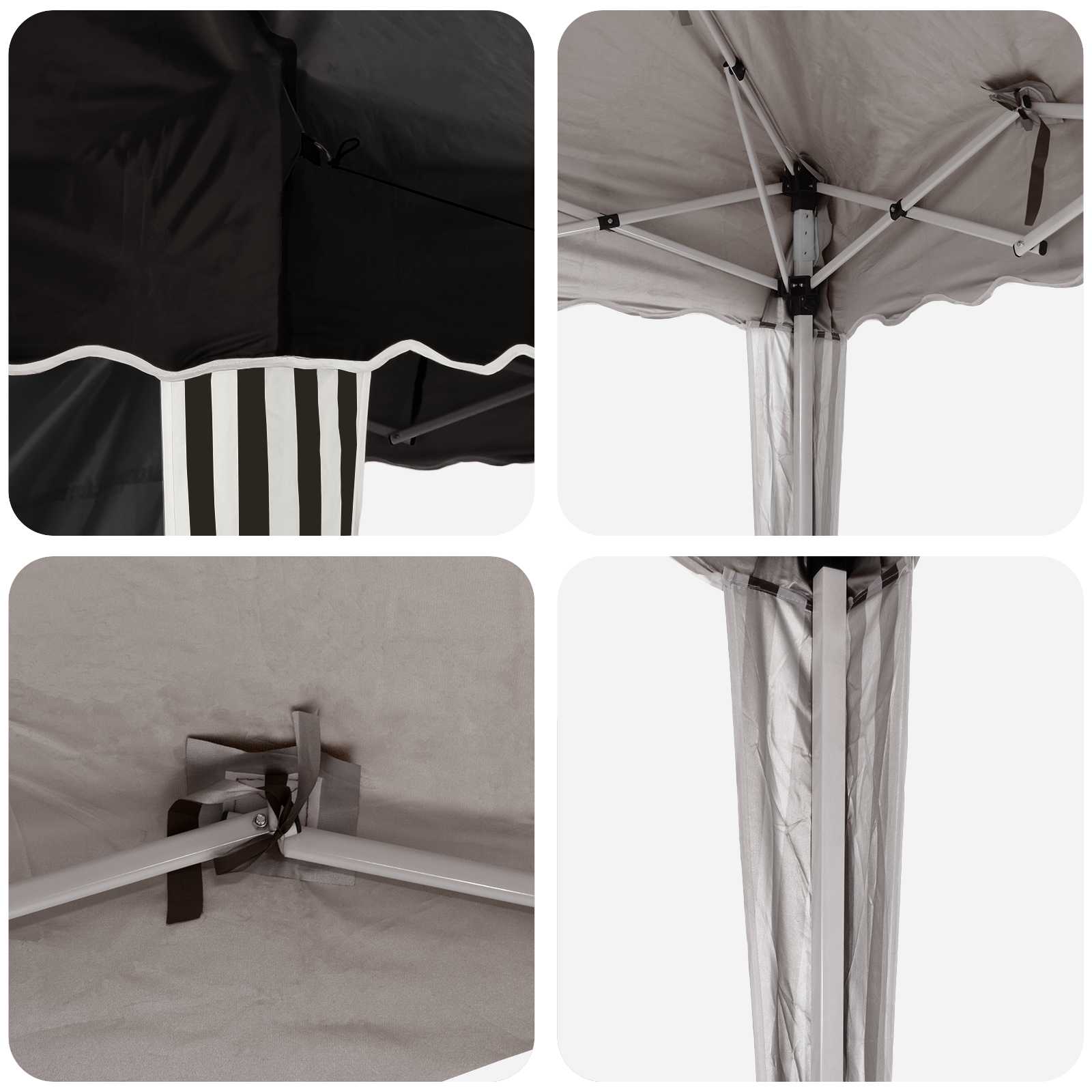 Pop-up Partyzelt 195 x 195 x 245 cm Schwarz Oxford-Stoff