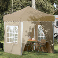 Pop-up Partyzelt 195 x 195 x 245 cm Creme Oxford-Stoff