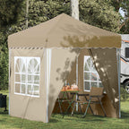Pop-up Partyzelt 195 x 195 x 245 cm Creme Oxford-Stoff