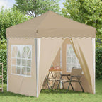 Pop-up Partyzelt 195 x 195 x 245 cm Creme Oxford-Stoff
