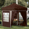 Pop-up Partyzelt 195 x 195 x 245 cm Braun Oxford-Stoff