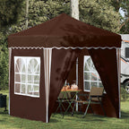 Pop-up Partyzelt 195 x 195 x 245 cm Braun Oxford-Stoff
