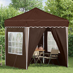 Pop-up Partyzelt 195 x 195 x 245 cm Braun Oxford-Stoff