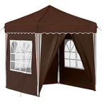 Pop-up Partyzelt 195 x 195 x 245 cm Braun Oxford-Stoff