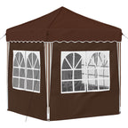 Pop-up Partyzelt 195 x 195 x 245 cm Braun Oxford-Stoff