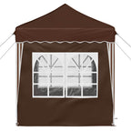 Pop-up Partyzelt 195 x 195 x 245 cm Braun Oxford-Stoff