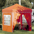 Pop-up Partyzelt 195 x 195 x 245 cm Orange Oxford-Stoff