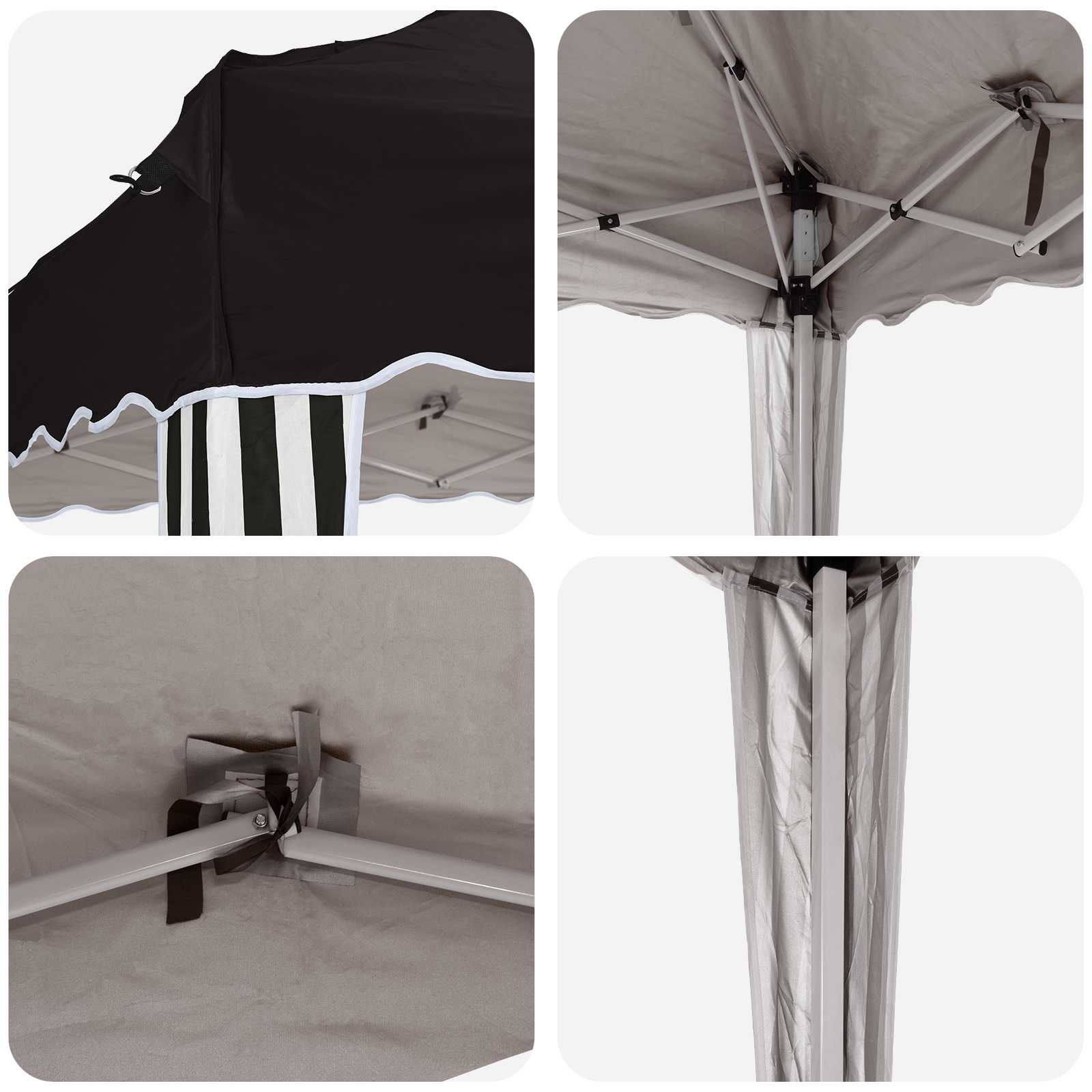 Pop-up Partyzelt 288 x 288 x 245 cm Schwarz Oxford-Stoff