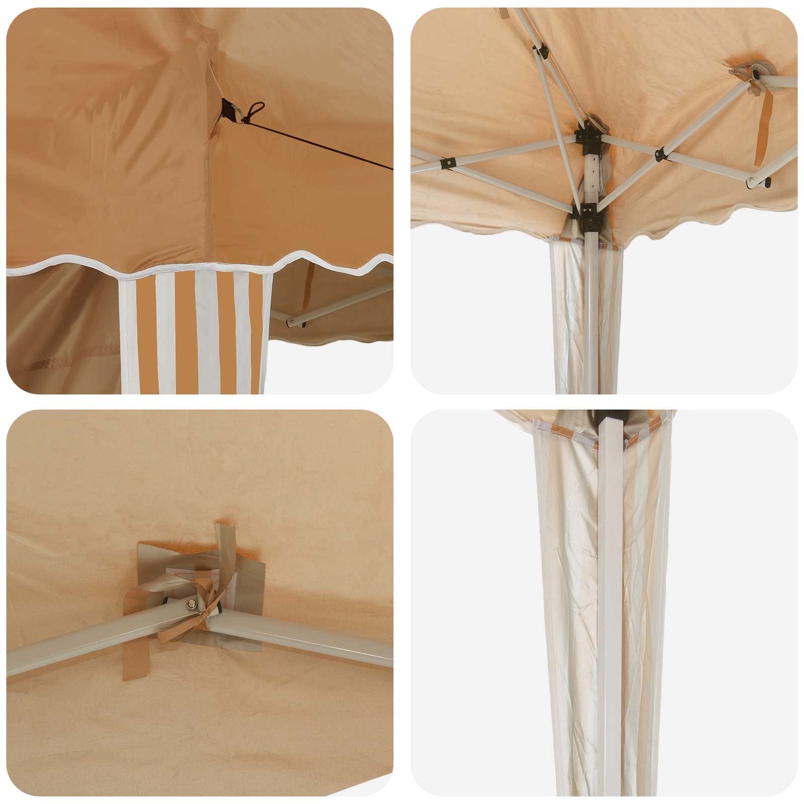 Pop-up Partyzelt 288 x 288 x 245 cm Beige Oxford-Stoff