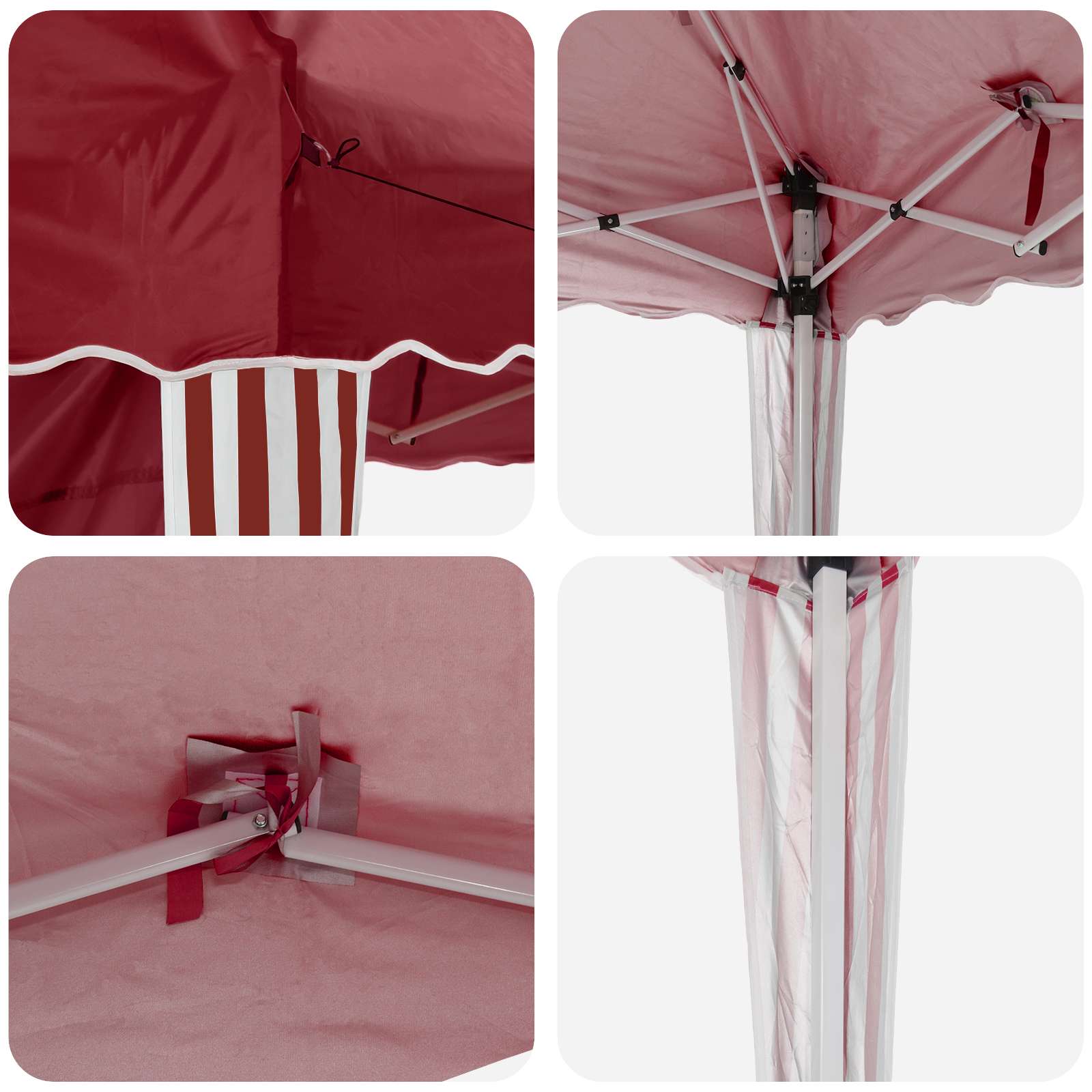 Pop-up Partyzelt 288 x 288 x 245 cm Bordeauxrot Oxford-Stoff