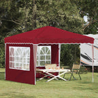 Pop-up Partyzelt 288 x 288 x 245 cm Bordeauxrot Oxford-Stoff
