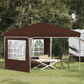 Pop-up Partyzelt 288 x 288 x 245 cm Braun Oxford-Stoff