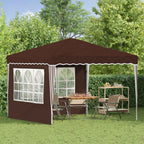 Pop-up Partyzelt 288 x 288 x 245 cm Braun Oxford-Stoff