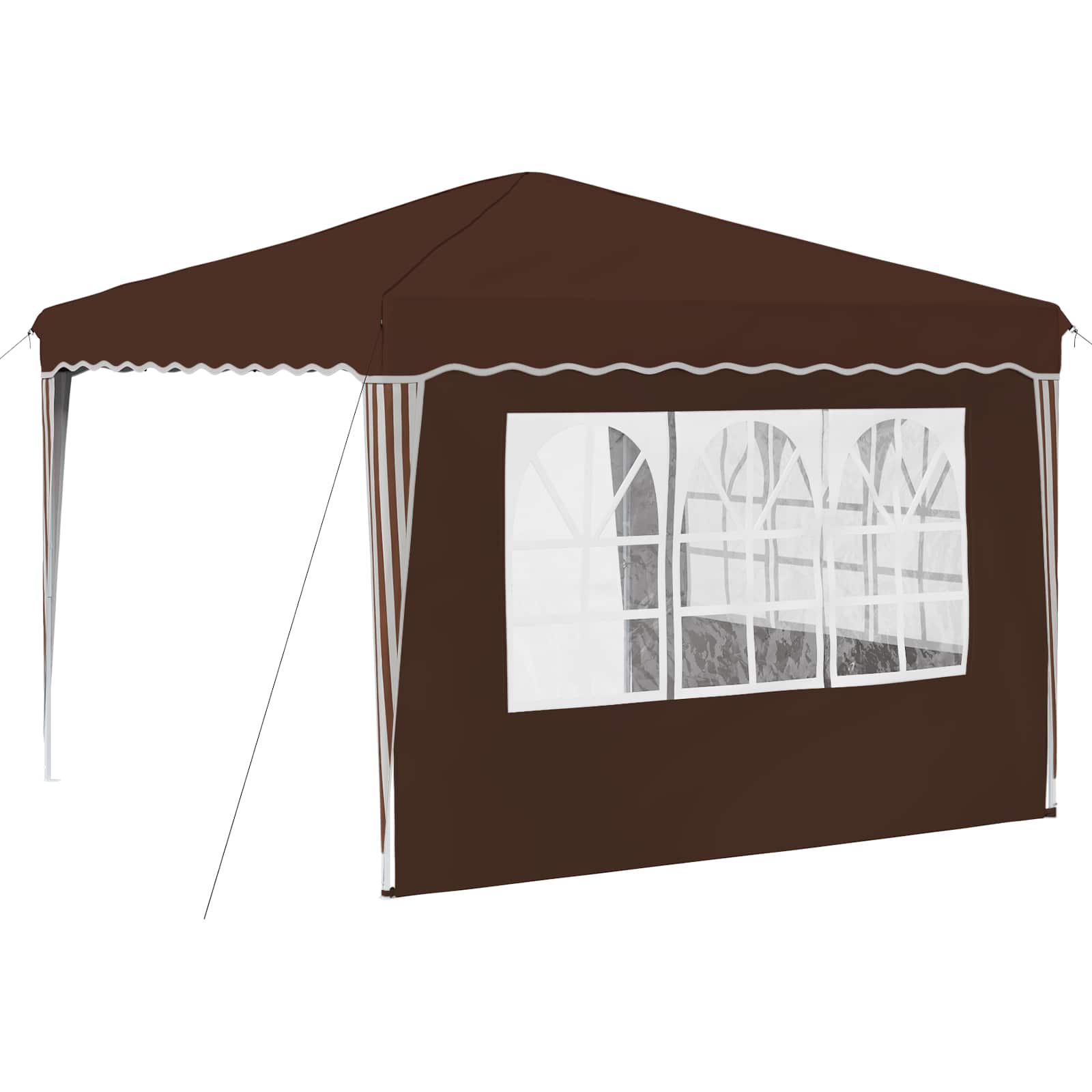 Pop-up Partyzelt 288 x 288 x 245 cm Braun Oxford-Stoff