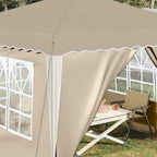Pop-up Partyzelt 288 x 288 x 245 cm Creme Oxford-Stoff