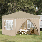 Pop-up Partyzelt 288 x 288 x 245 cm Creme Oxford-Stoff