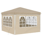 Pop-up Partyzelt 288 x 288 x 245 cm Creme Oxford-Stoff
