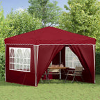 Pop-up Partyzelt 288 x 288 x 245 cm Bordeauxrot Oxford-Stoff
