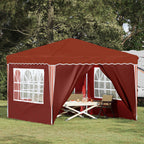 Pop-up Partyzelt 288 x 288 x 245 cm Terrakotta Oxford-Stoff