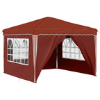 Pop-up Partyzelt 288 x 288 x 245 cm Terrakotta Oxford-Stoff