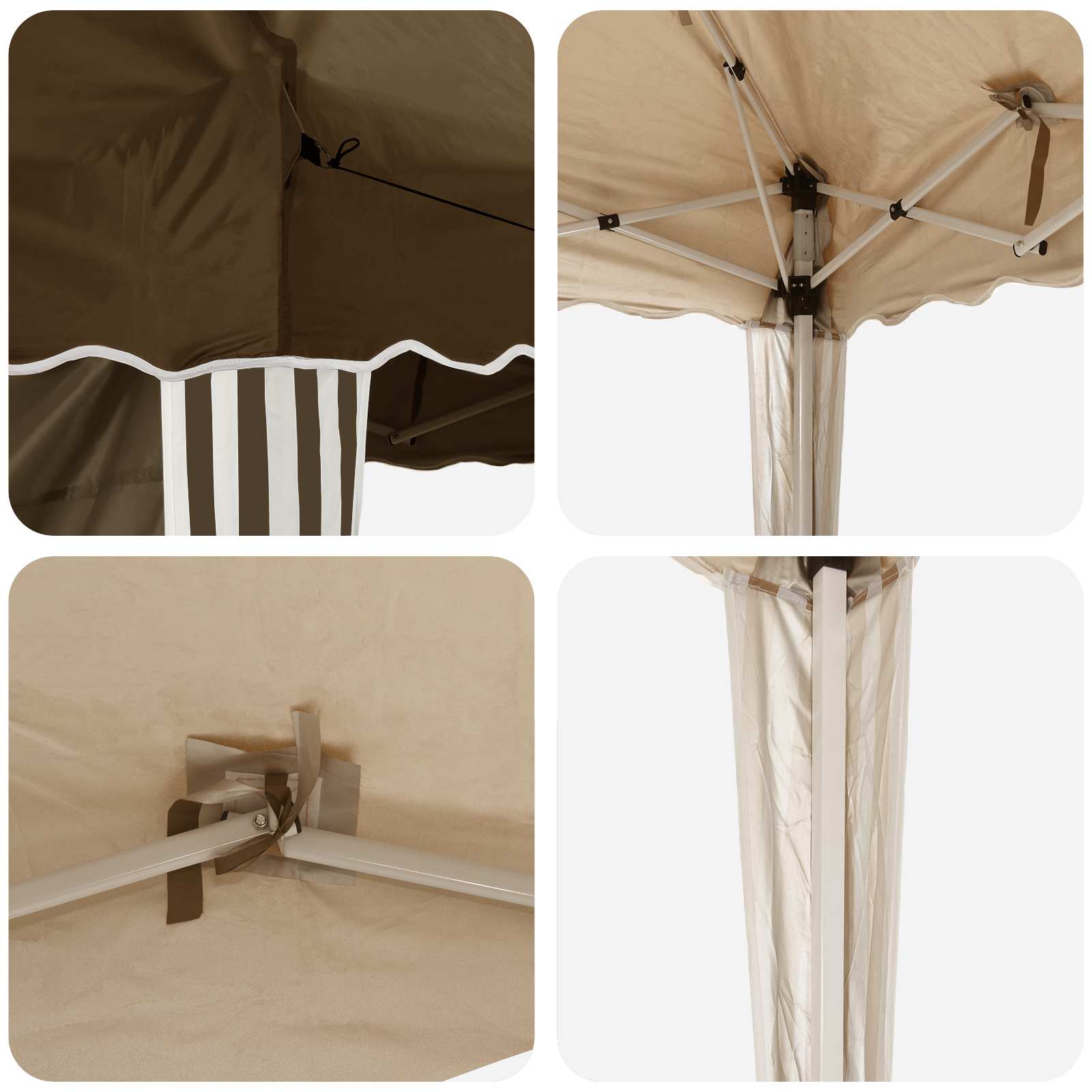 Pop-up Partyzelt 575 x 289 x 245 cm Taupe