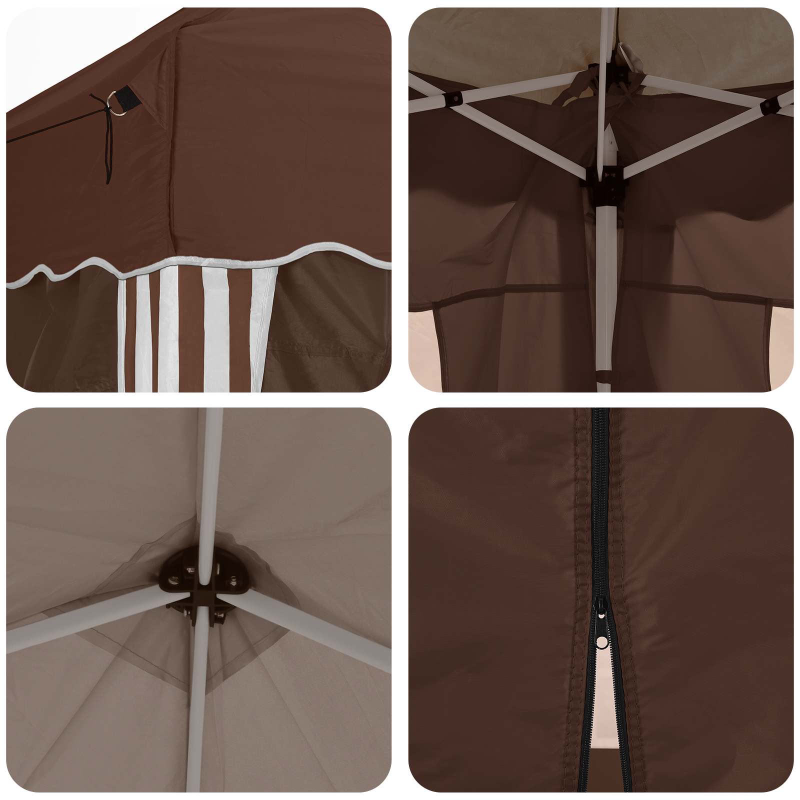 Pop-up Partyzelt 575 x 288 x 245 cm Braun