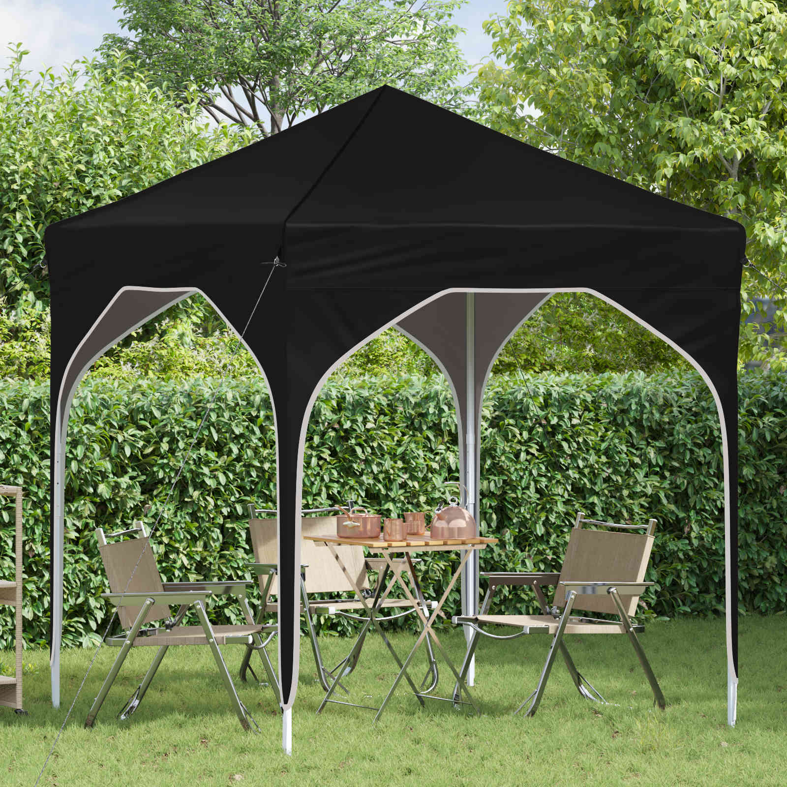 Pop-up Partyzelt 194 x 194 x 245 cm Schwarz