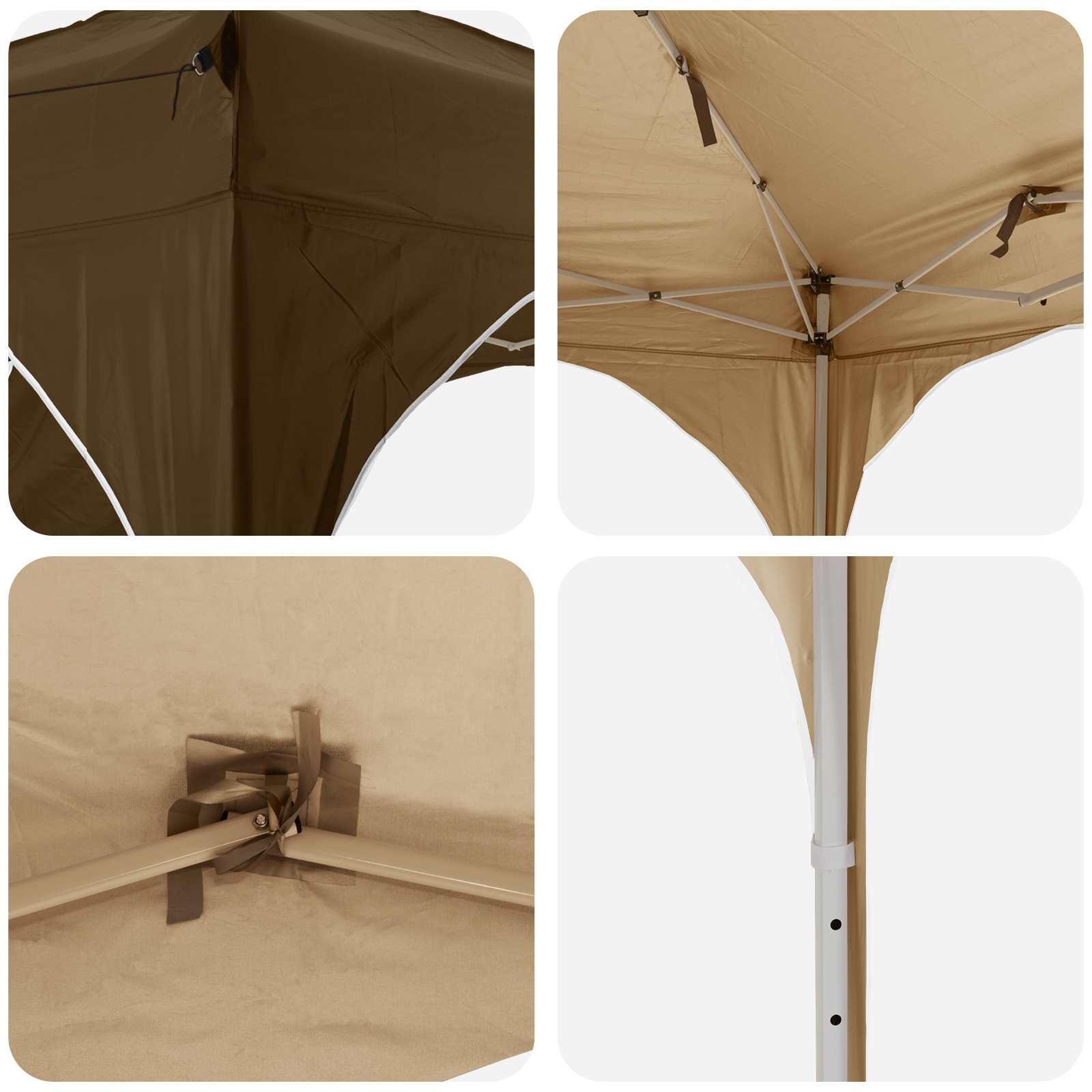 Pop-up Partyzelt 192 x 192 x 245 cm Taupe