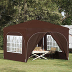 Pop-up Partyzelt 290 x 290 x 245 cm Braun