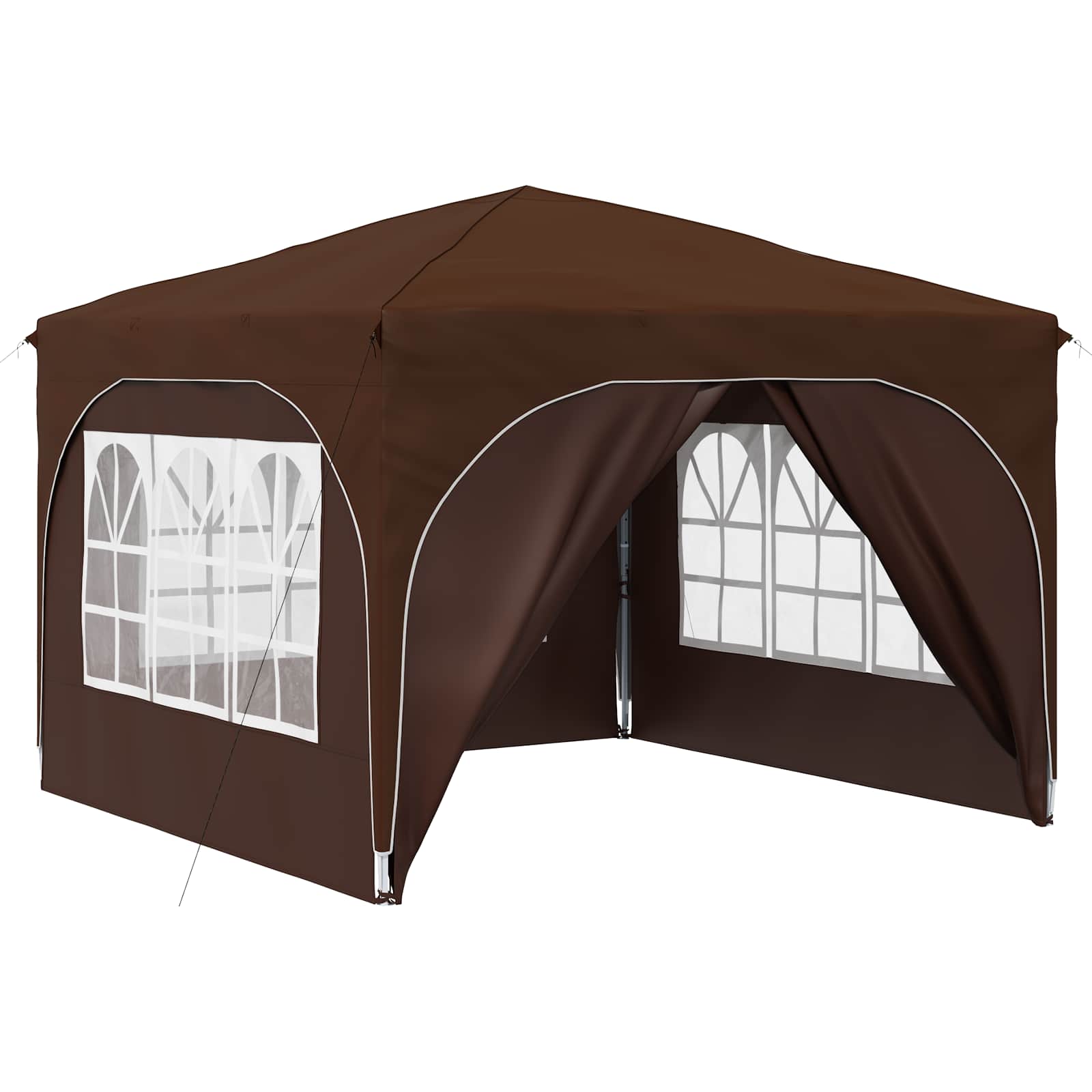 Pop-up Partyzelt 290 x 290 x 245 cm Braun