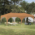 Pop-up Partyzelt 575 x 288 x 245 cm Beige Oxford-Stoff