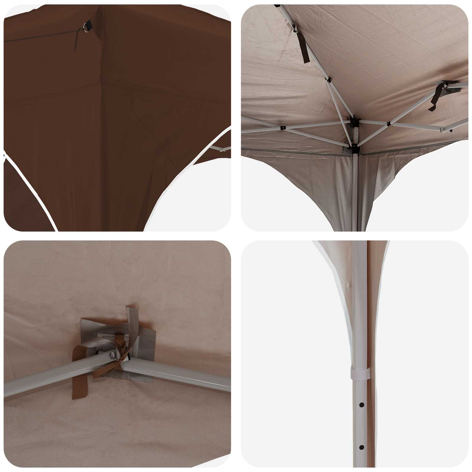 Pop-up Partyzelt 575 x 288 x 245 cm Braun Oxford-Stoff