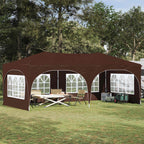 Pop-up Partyzelt 575 x 288 x 245 cm Braun Oxford-Stoff
