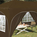 Pop-up Partyzelt 575 x 288 x 245 cm Taupe Oxford-Stoff