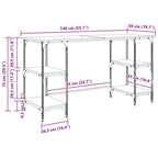 Schreibtisch mit Regal Schwarz Eichen-Optik 140 x 50 x 75 cm