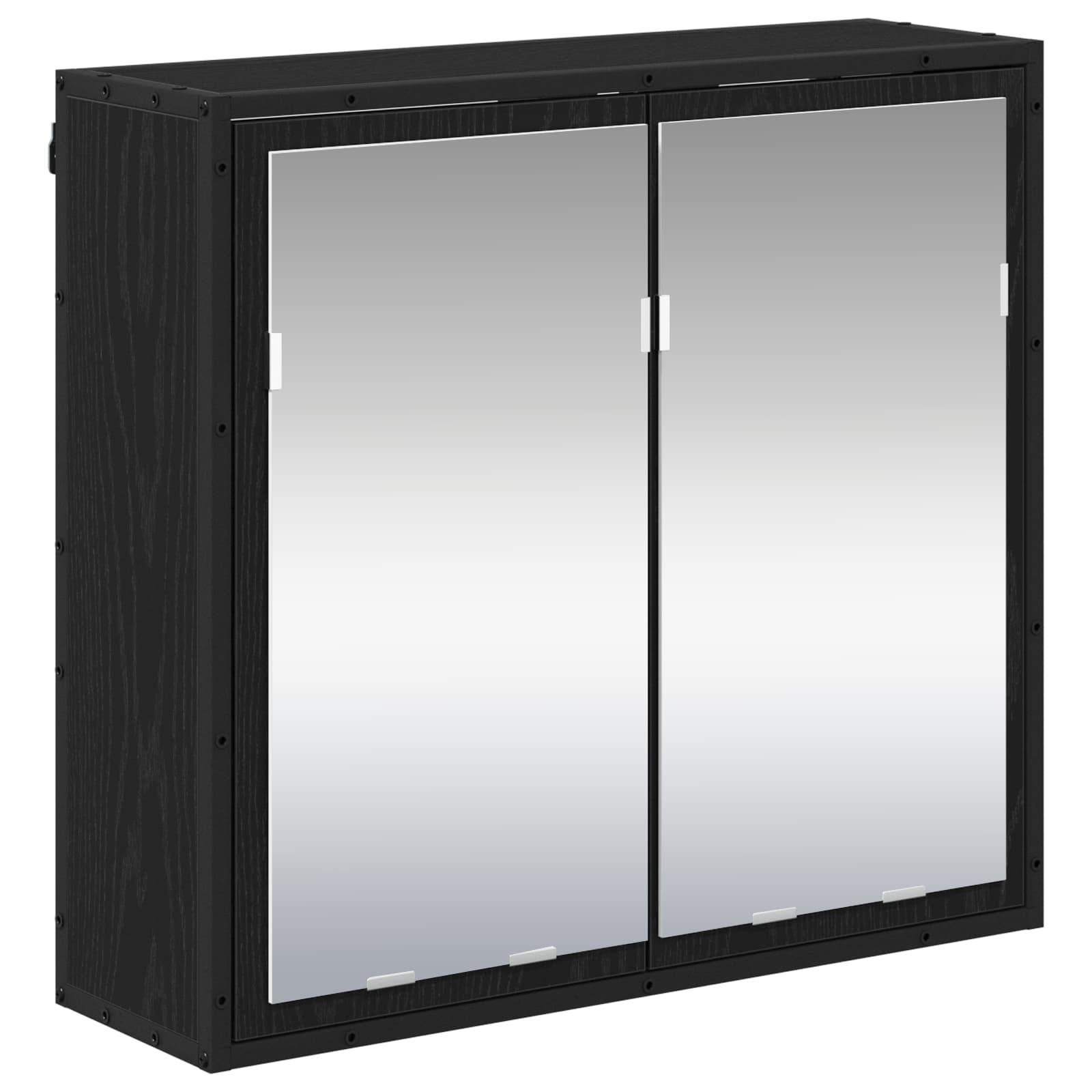 Badezimmermöbel-Set 3 pcs Schwarz Eichen-Optik Holzwerkstoff