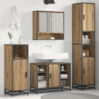 Badezimmermöbel-Set mit Tür Artisan-Eiche 35 x 37,5 x 188,5 cm