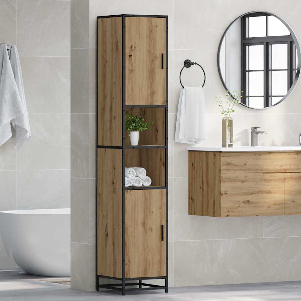 Badezimmermöbel-Set mit Tür Artisan-Eiche 35 x 37,5 x 188,5 cm