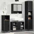 Badezimmermöbel-Set Schwarz Eichen-Optik 35 x 37,5 x 188,5 cm