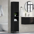 Badezimmermöbel-Set Schwarz Eichen-Optik 35 x 37,5 x 188,5 cm