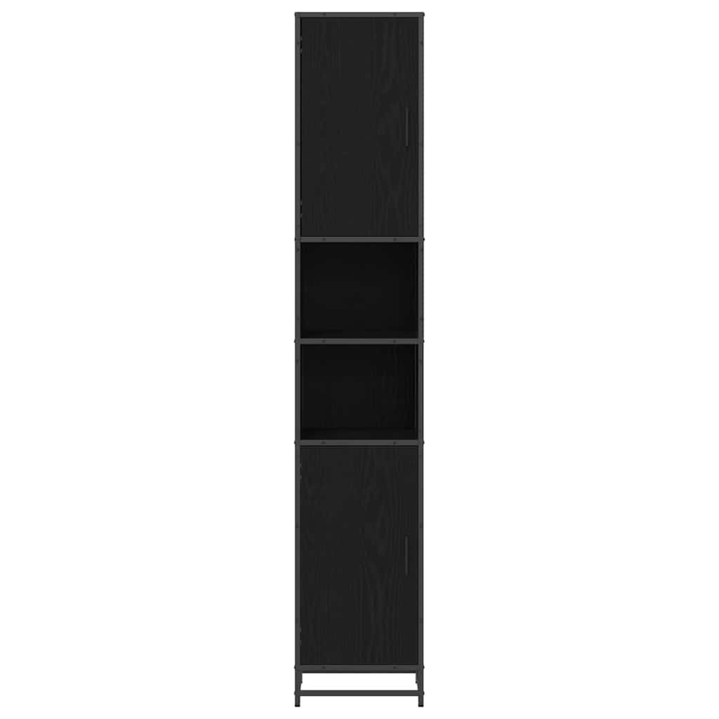 Badezimmermöbel-Set Schwarz Eichen-Optik 35 x 37,5 x 188,5 cm